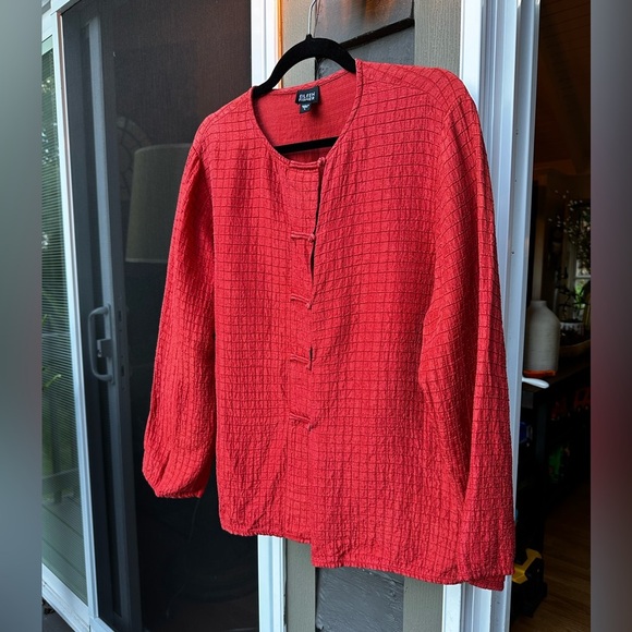Eileen Fisher Women’s Mandarin Silk Cardigan Jacket Frog Button Size Large - Picture 7 of 8